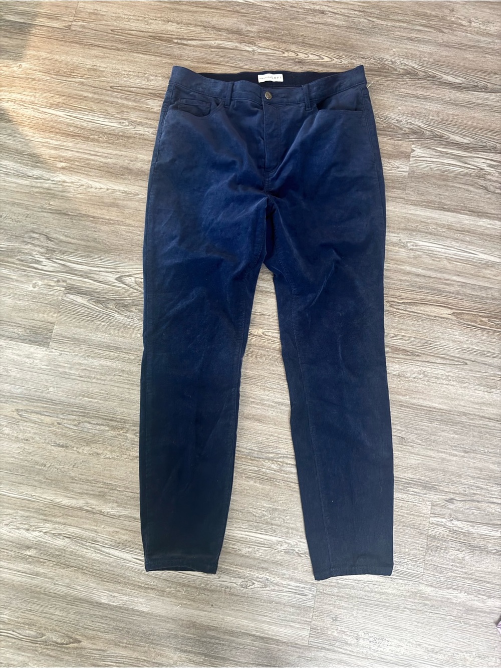 LOFT Navy Blue Straight Leg Corduroy Pants